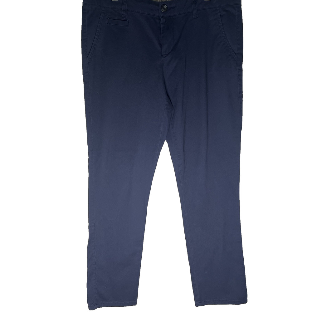 Aeropostale Pants Womens Skinny Twill Pants 10 Short Navy Blue Sleek Casual